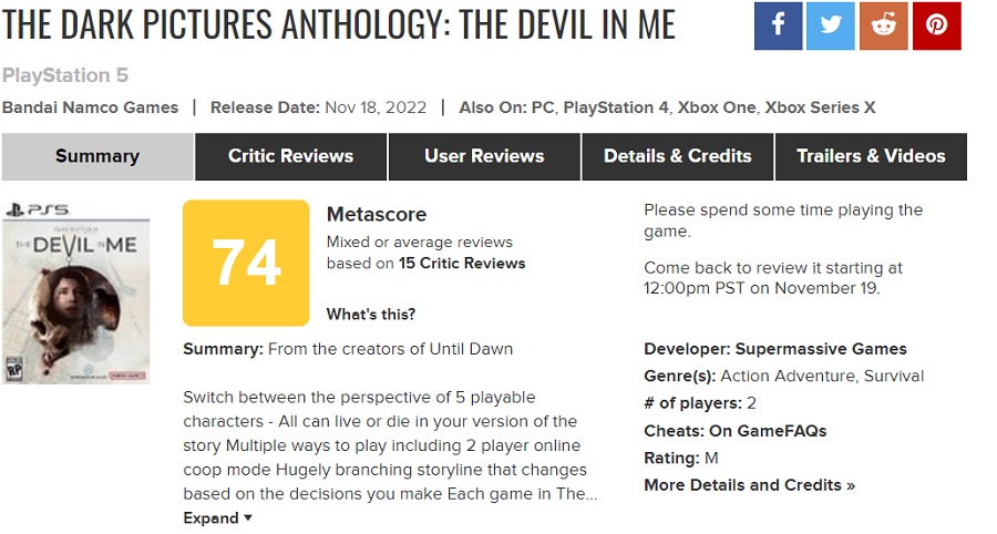 Maniac Hotel has opened its doors: the horror game The Dark Pictures: The Devil In Me has been released. Critics have greeted the game with subdued reviews-2
