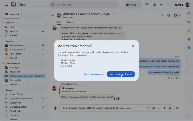 Add @mentions to Google Chat