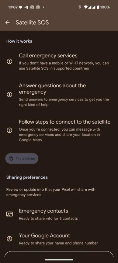 Google Pixel Satellite SOS Feature