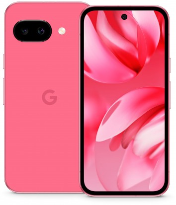 Google Pixel 9a smartphone on the background