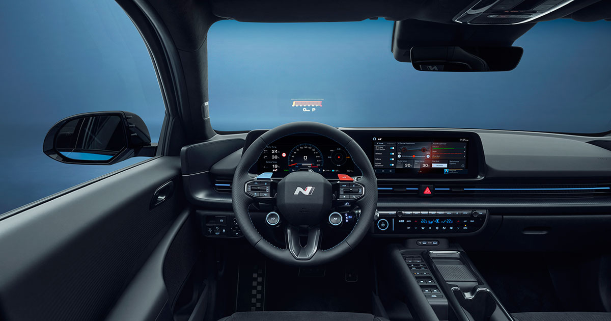 Front interior of the Hyundai Ioniq 6 N