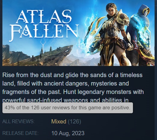 First reviews of Atlas Fallen: critics and gamers were not happy with Deck 13 studio's action game-4