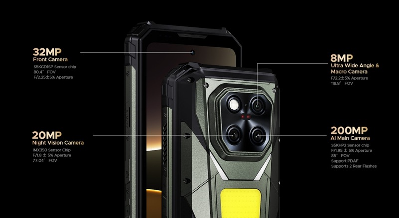 Doogee V Max LR camera with 200MP sensor and night vision