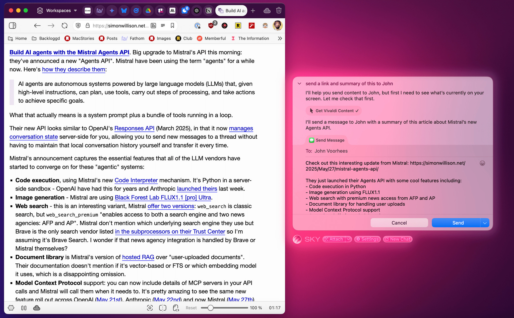 Application Sky sur Mac