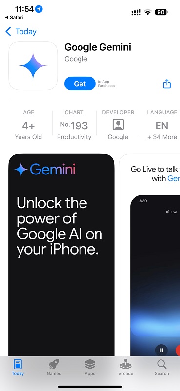 Google a lancé une application autonome de l'assistant d'IA Gemini pour iOS-2