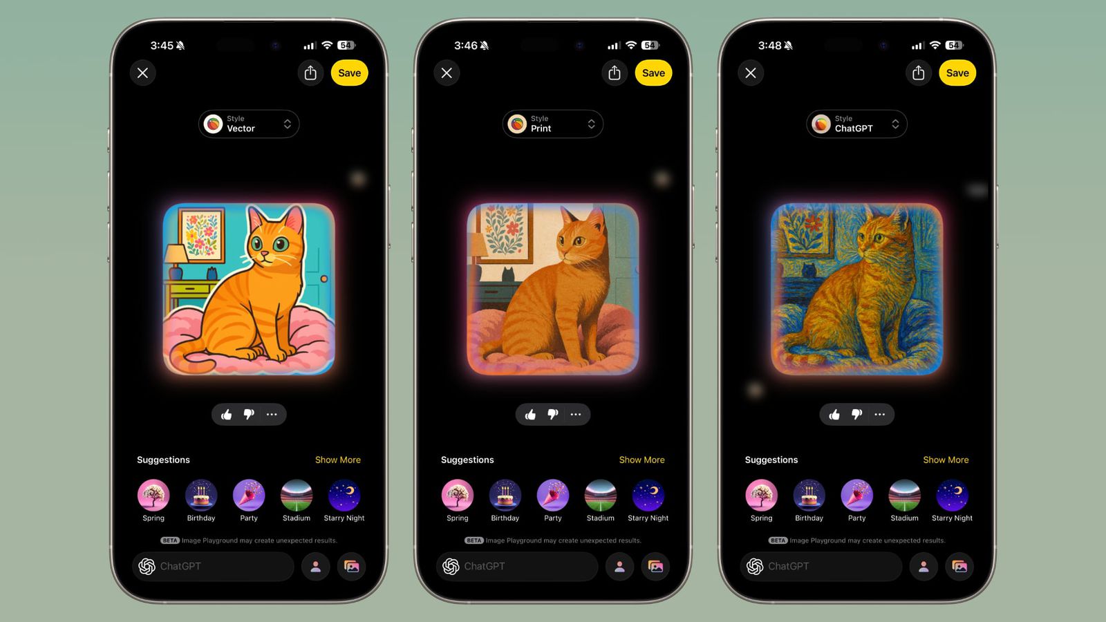 Style generation in Image Playground: set 2