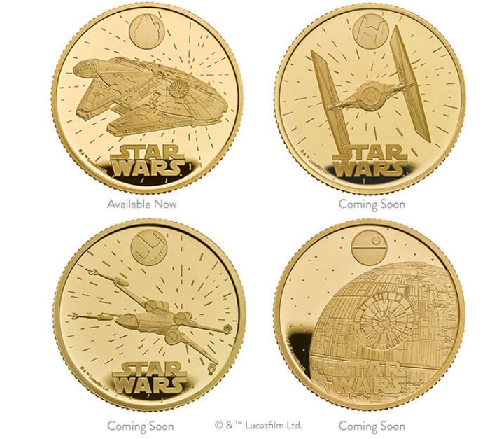 The UK Mint has released a numismatic collection featuring three iconic spaceships and the Death Star from Star Wars-2