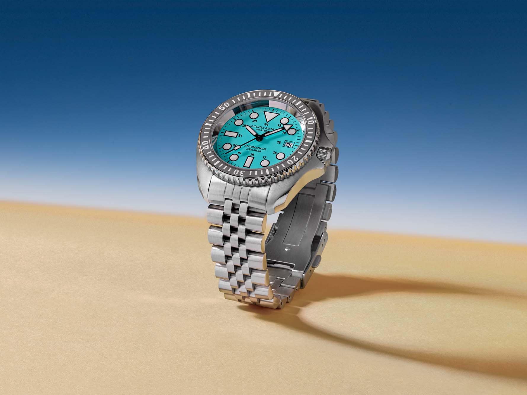 One of the colour options for the Jacques Bianchi diver's watch. Illustration: Jacques Bianchi