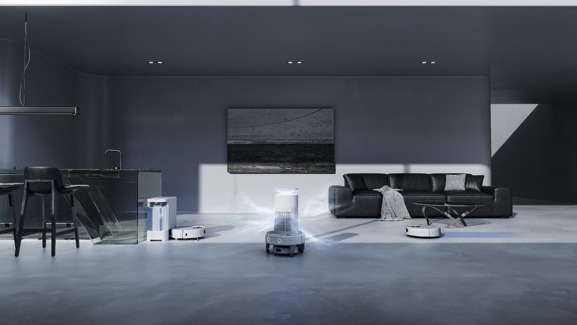 Cleaning the air with the SwitchBot K20+ Pro. Illustration: SwitchBot