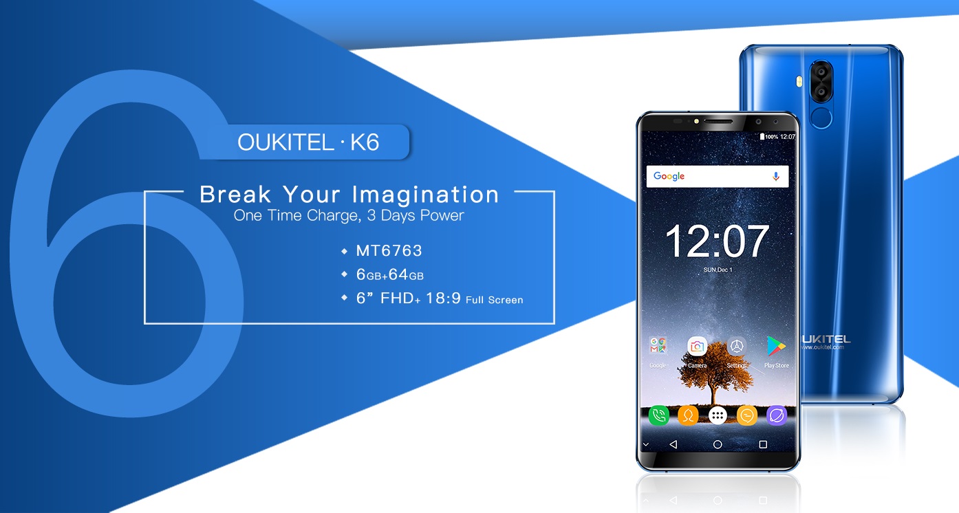 OUKITEL K6: элегантная новинка с 6 ГБ ОЗУ и чипом Helio P23 k6 图.jpg