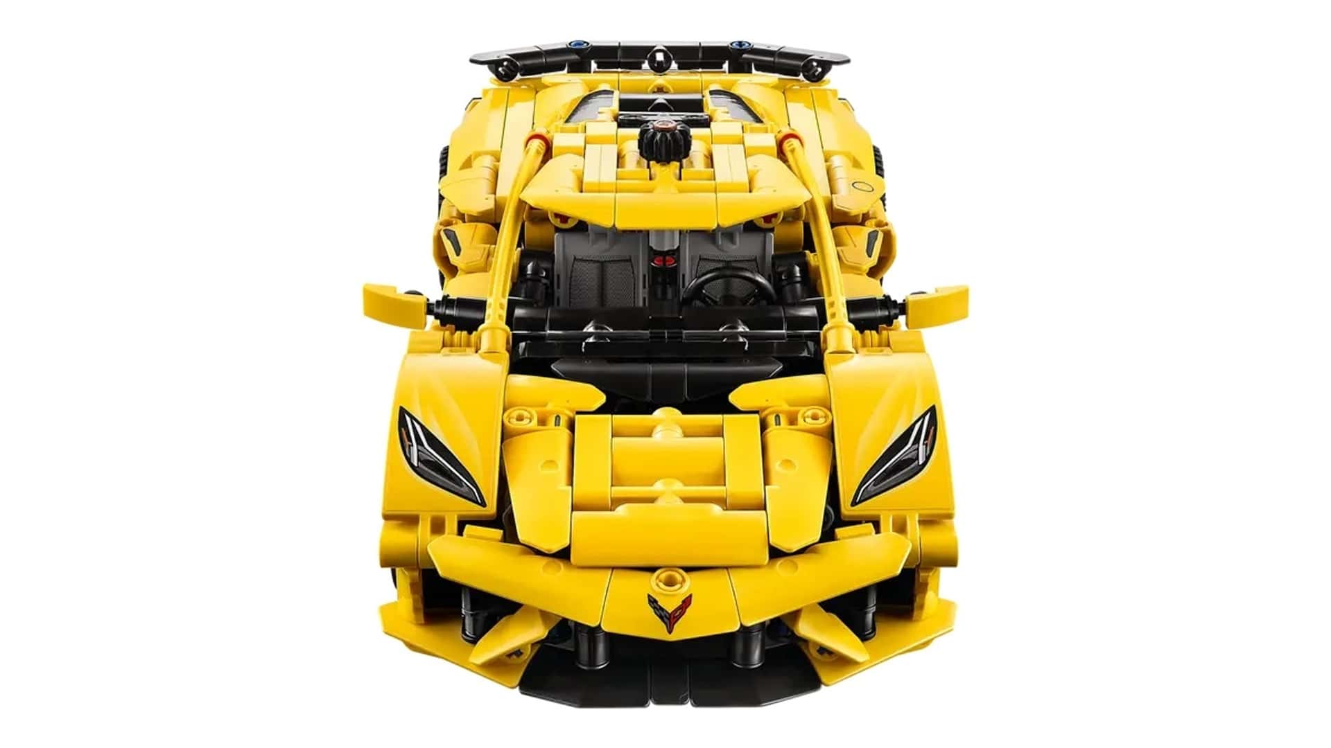Lego Technic Corvette Stingray C8 model in side view