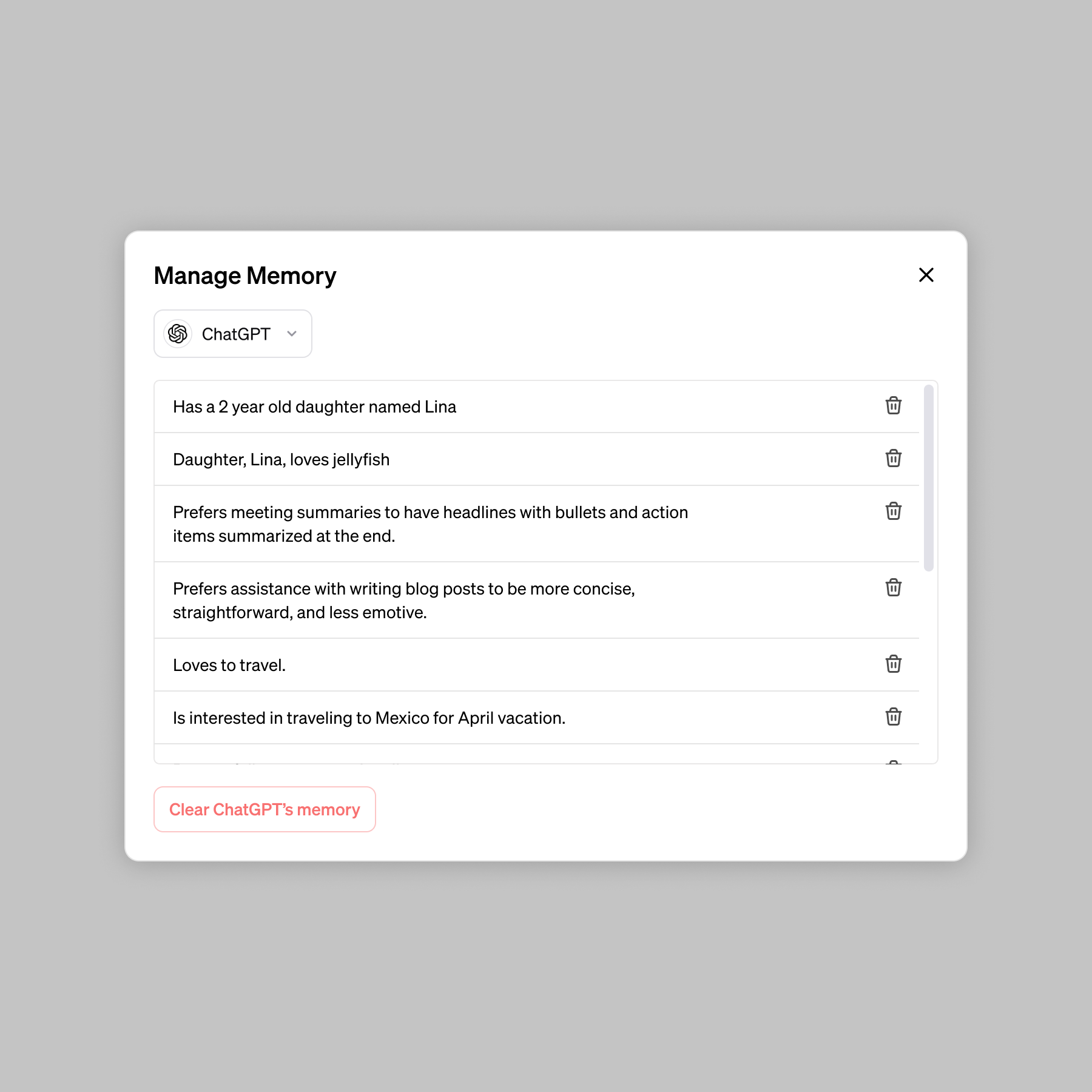 ChatGPT will get a personalised memory to remember users and their preferences-2