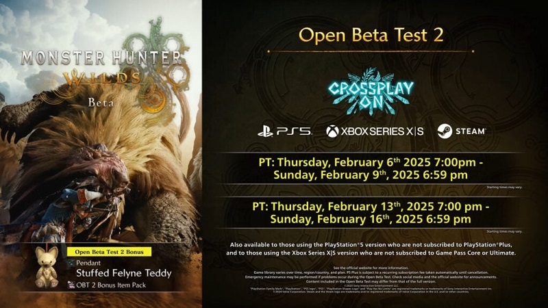 Monster Hunter Wilds second beta testing schedule