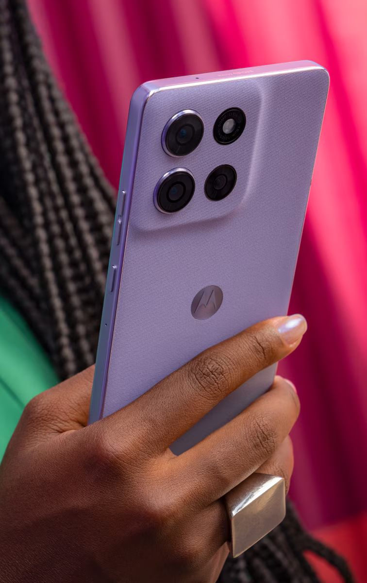 Moto G86 Power design in Space Sky colour