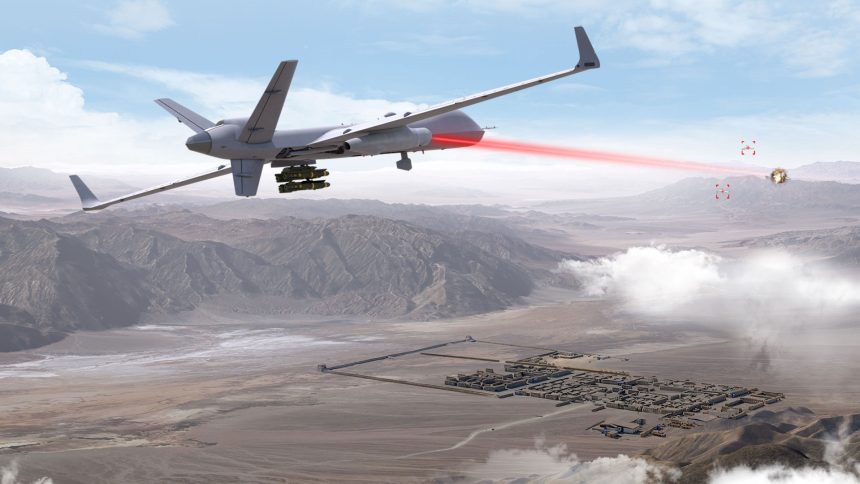 Візуалізація MQ-9B із новою бортовою лазерною системою