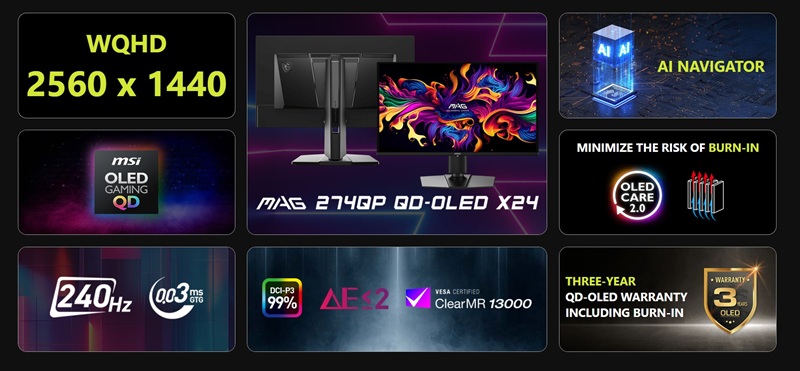 MSI MAG 274QP QD-OLED X24 Monitor