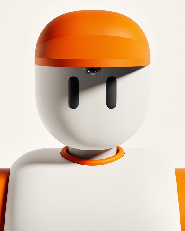 Memo robot on a wheeled platform