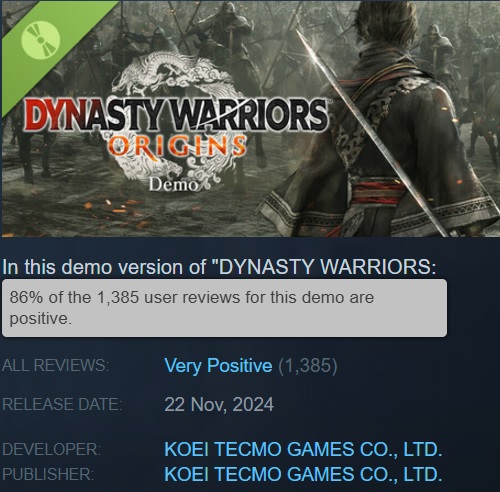 Геймери в захваті від демоверсії musou-екшену Dynasty Warriors Origins - розробники пропонують оформити попереднє замовлення-2