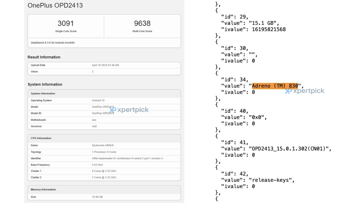 Test results in Geekbench of the alleged OnePlus Pad 2 Pro