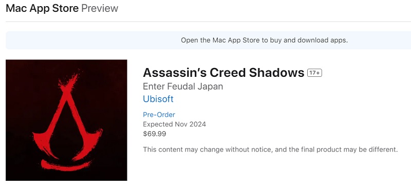 Bonne nouvelle pour les utilisateurs de Mac : Assassin's Creed Shadows sortira sur les ordinateurs Apple en même temps que les autres plateformes.-2