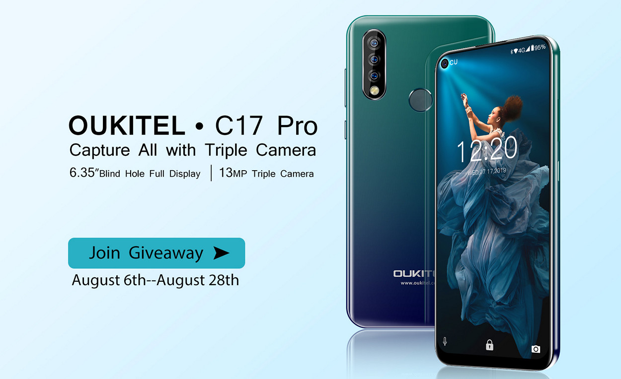 Премьера OUKITEL C17 Pro с тройной камерой. И сразу розыгрыш
