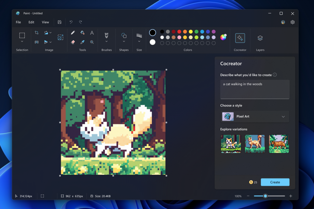 Microsoft teste un générateur d'images basé sur DALL-E dans Paint pour Windows 11-2