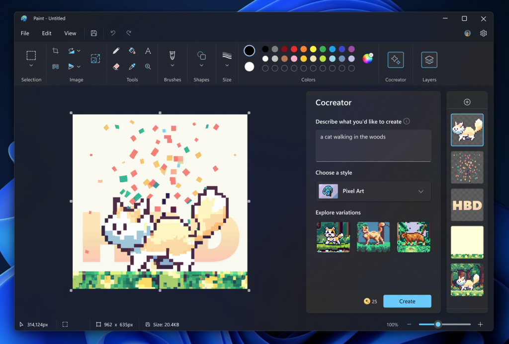 Microsoft teste un générateur d'images basé sur DALL-E dans Paint pour Windows 11-3
