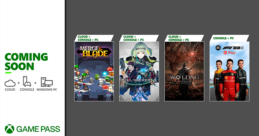 Wo Long : Fallen Dynasty, F1 22, Merge & Blade, et Soul Hackers 2. Microsoft a annoncé la liste des jeux qui seront inclus dans le Xbox Game Pass en mars.