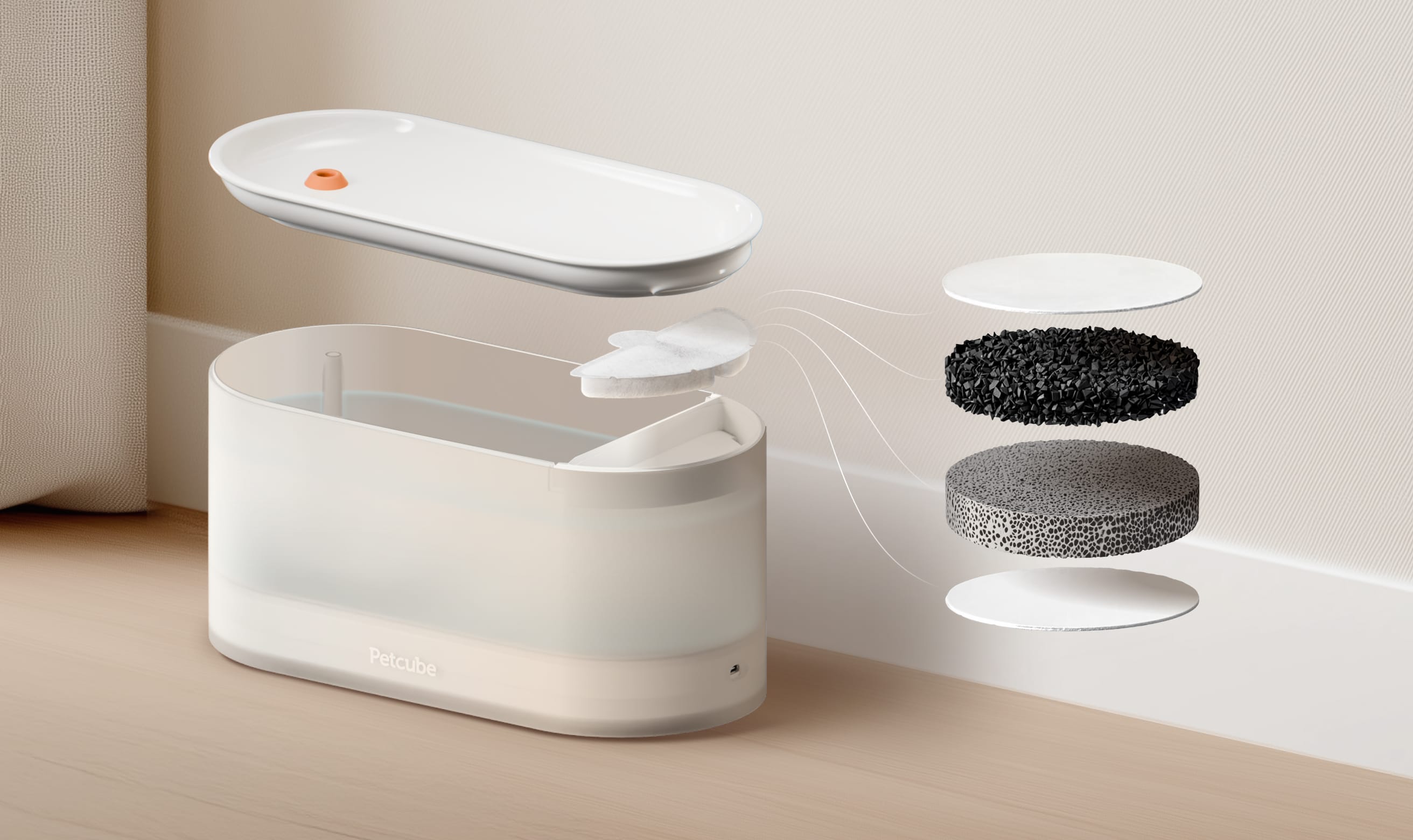 Water purity with 4-layer filtration