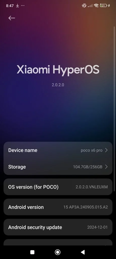 Обновление HyperOS 2.0 для Poco X6 Pro