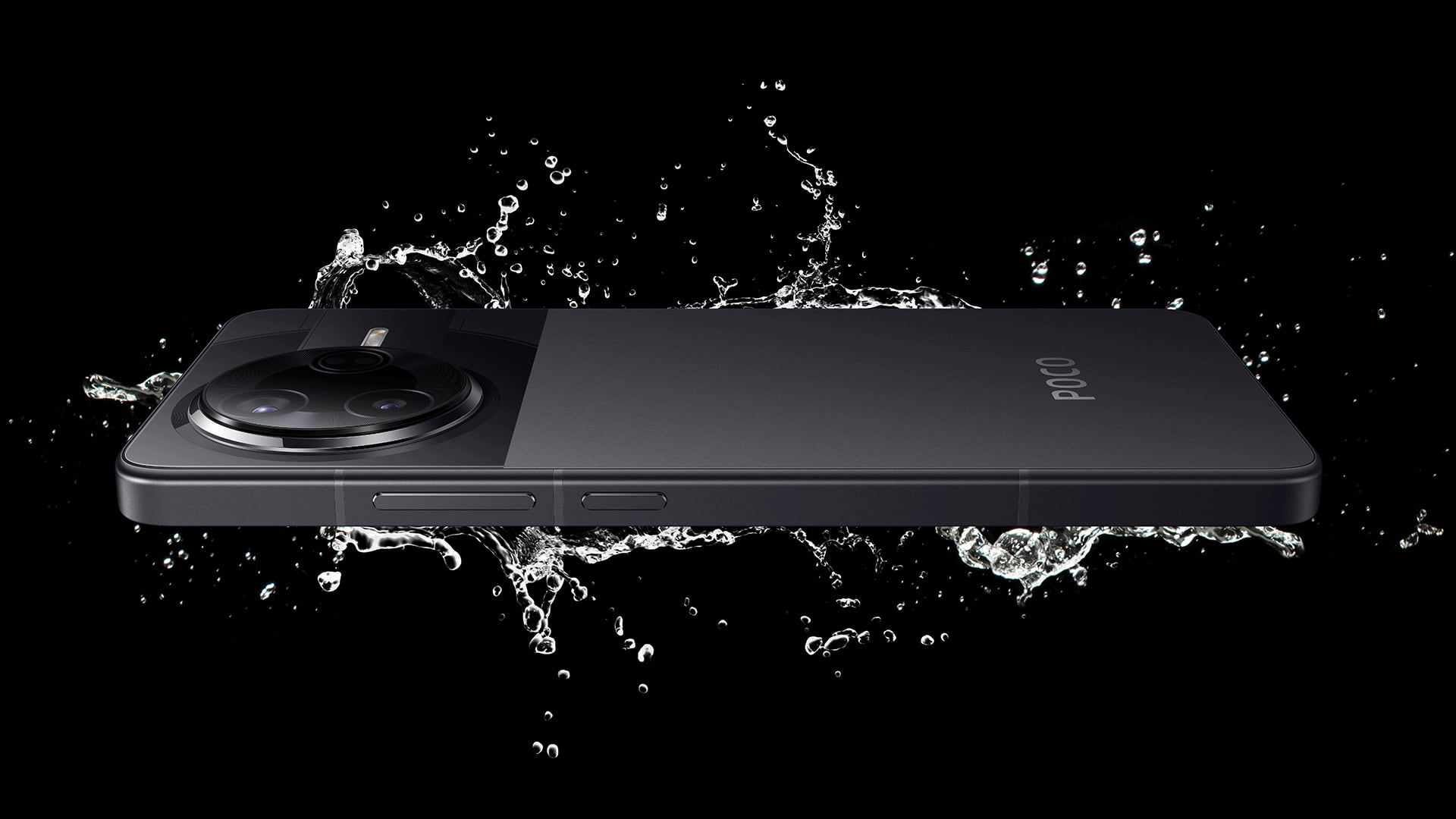 POCO F7 Pro на чорному фоні