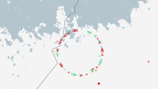 Failure to identify the location of the ship's passage through Russian electronic warfare.