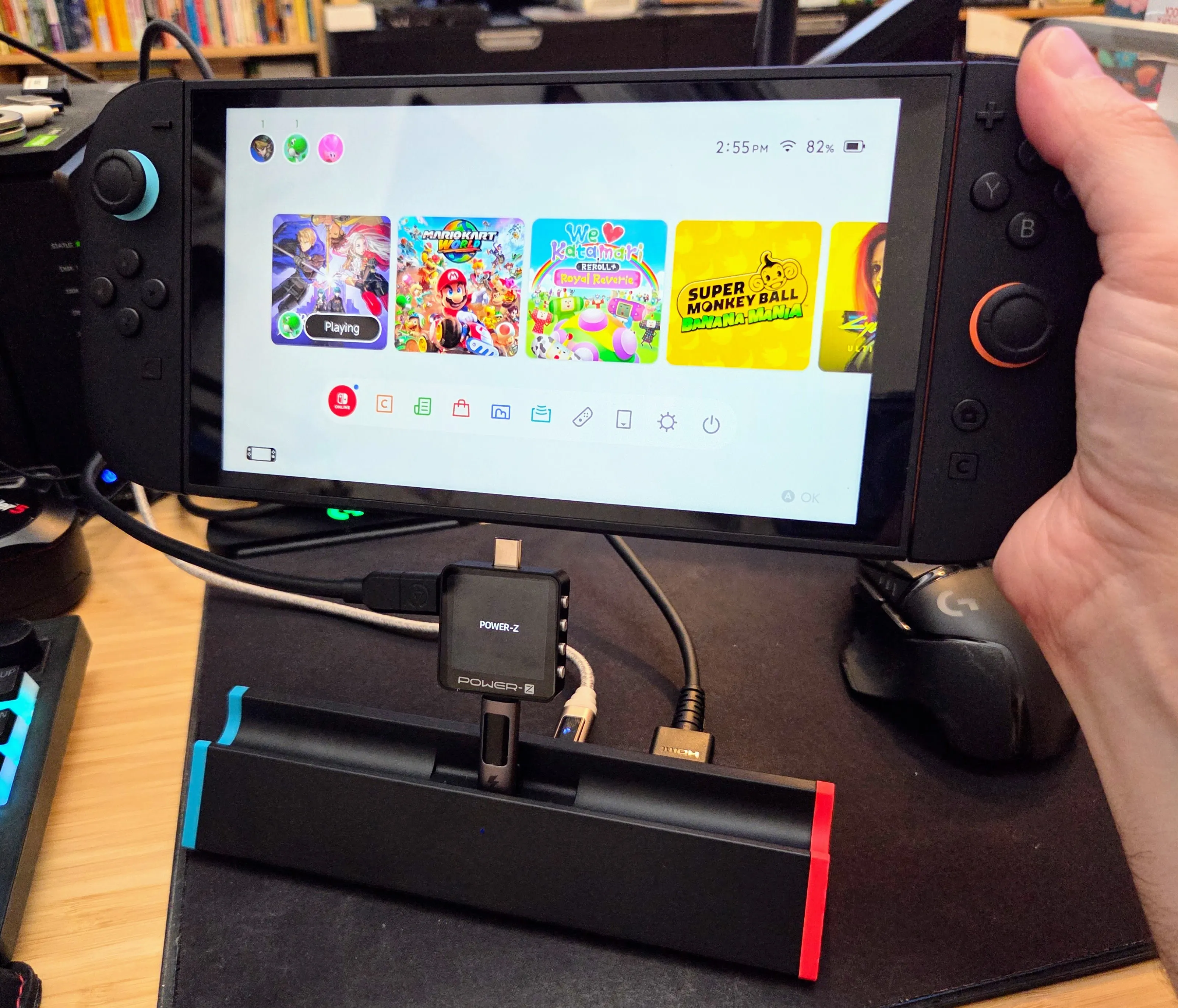 Connecting the analyser to Switch 2 and the docking station