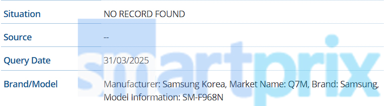 Samsung Q7M SM-F968N Smartphone doublement pliable