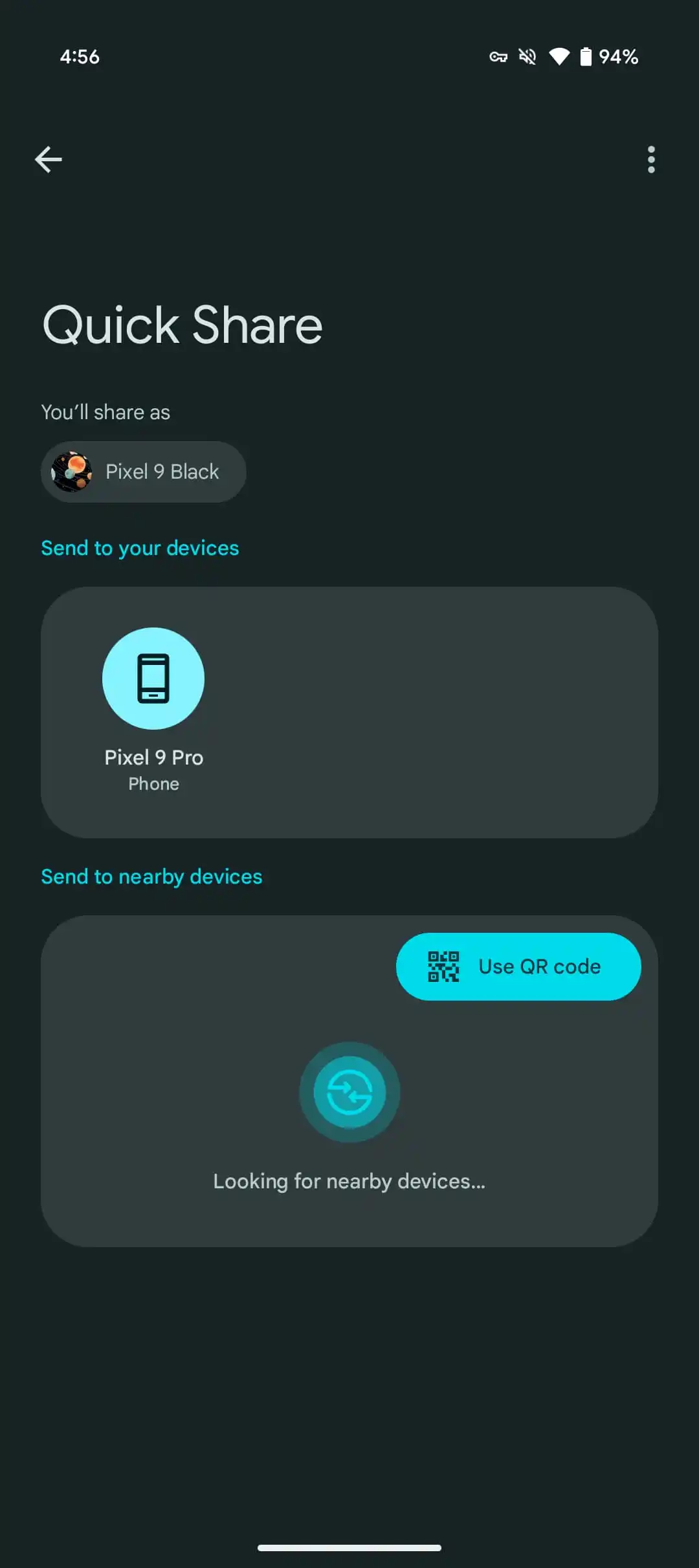 QR-код для обміну файлами в Quick Share