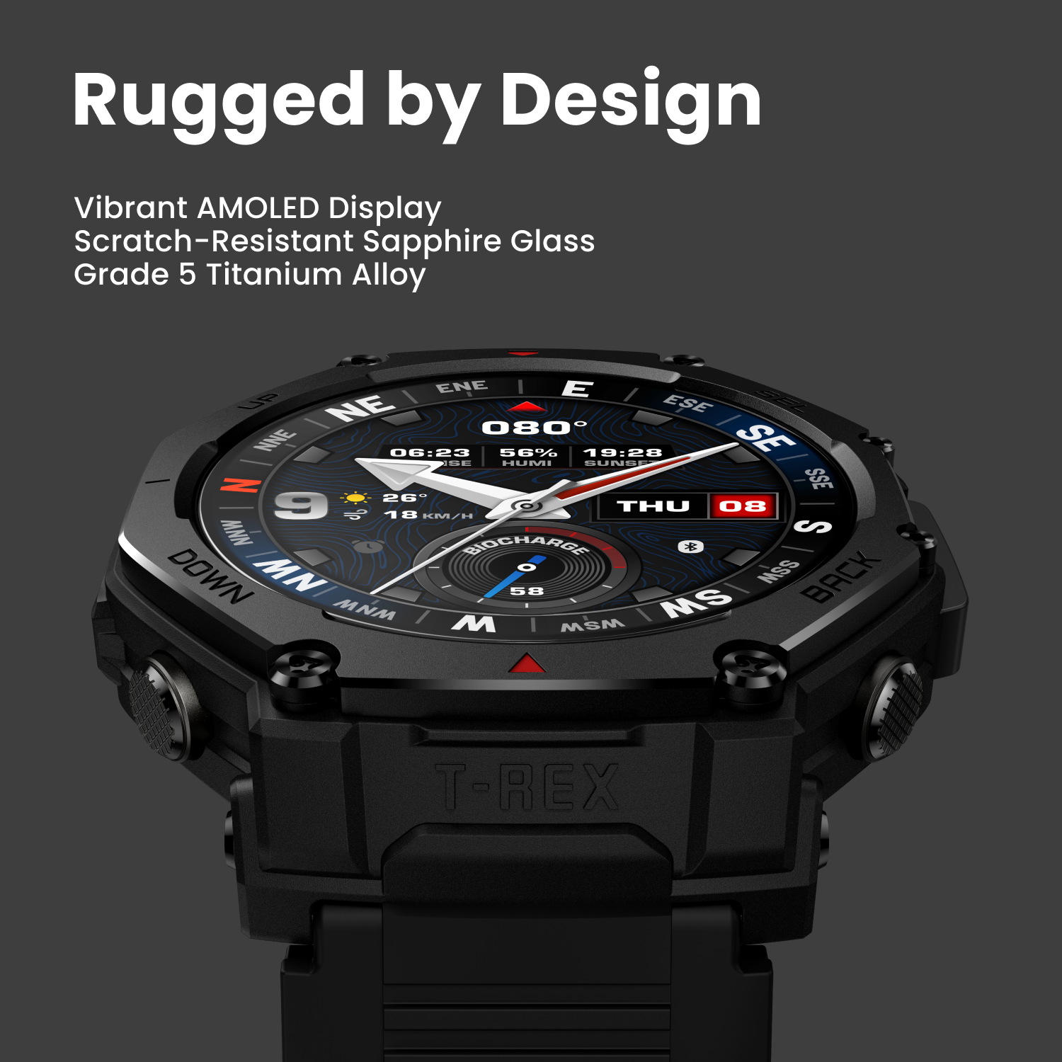 Дизайн годинника Amazfit T-Rex 3 Pro