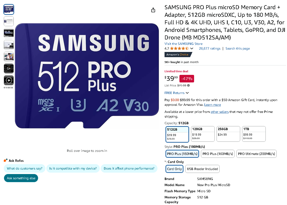 SAMSUNG PRO Plus microSD memory card SAMSUNG PRO Plus microSD memory card