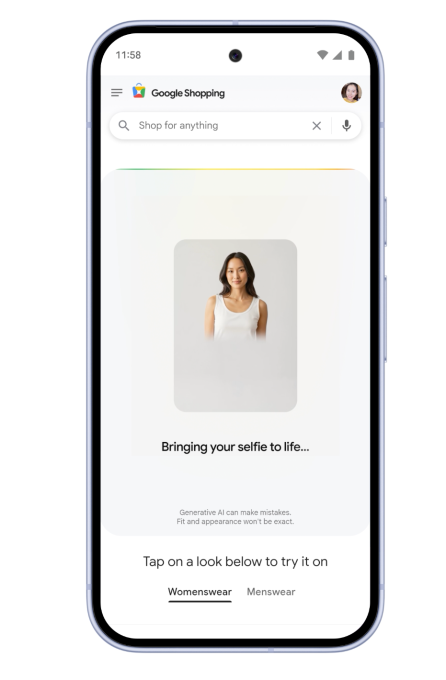 Віртуальна примірка одягу в Google Shopping на основі селфі