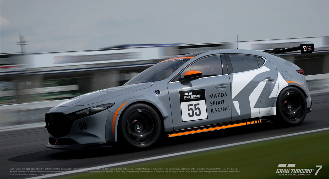 Capture d'écran de la nouvelle couleur extérieure de la carrosserie de la Mazda 3 Gr.4