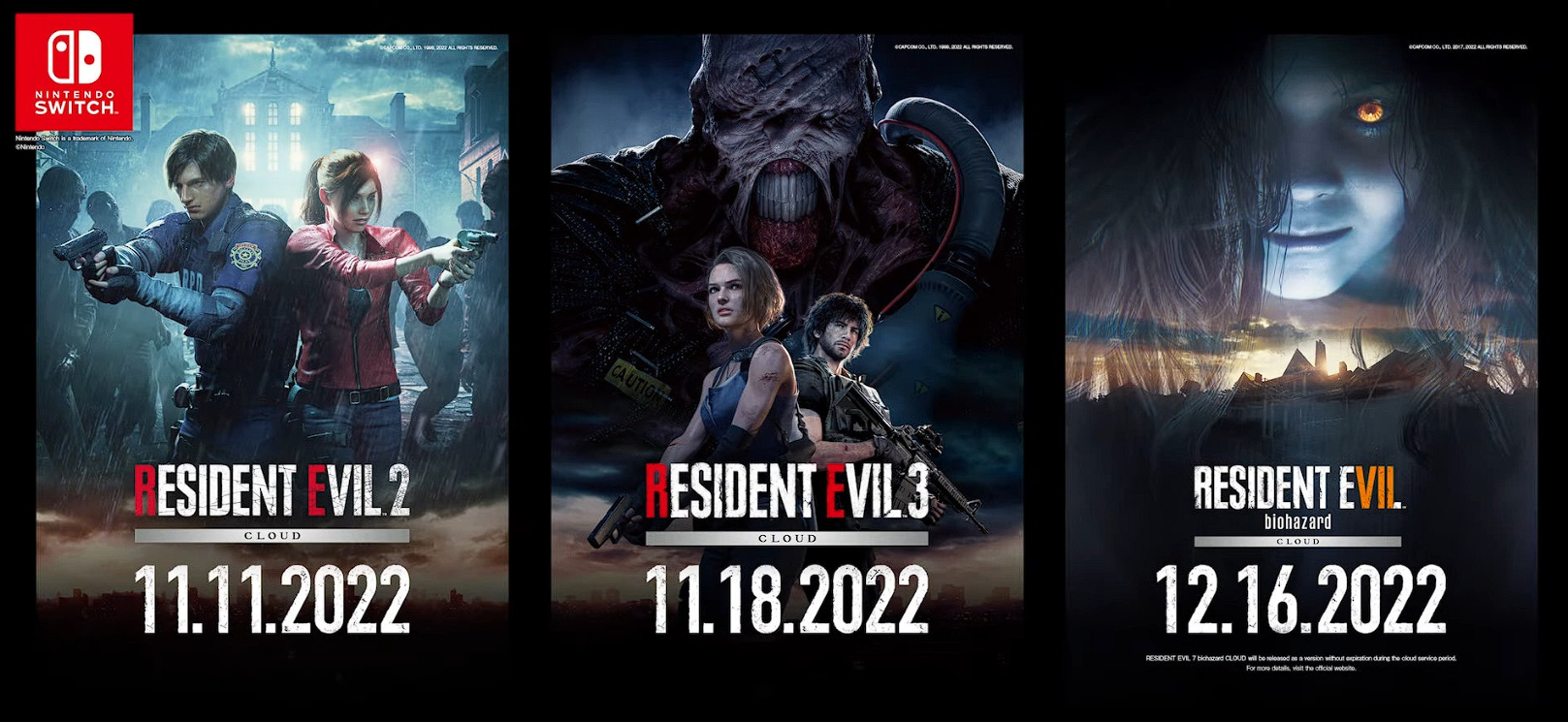 Capcom announced the release of Resident Evil 2 & 3 remakes on Nintendo Switch in November, and Resident Evil 7 should be expected on December 16-2