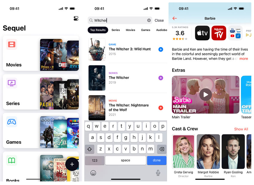 Скріншот програми Sequel на iPhone