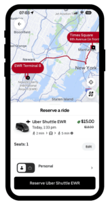 Интерфейс приложения Uber