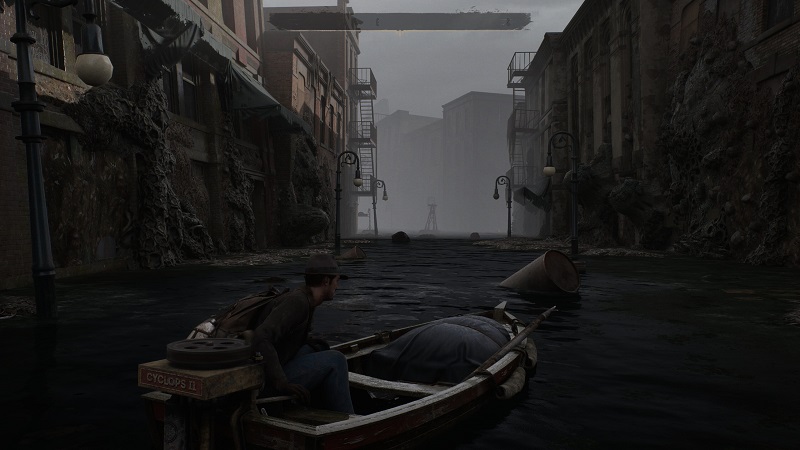 Capture d'écran du remaster de The Sinking City, textures améliorées