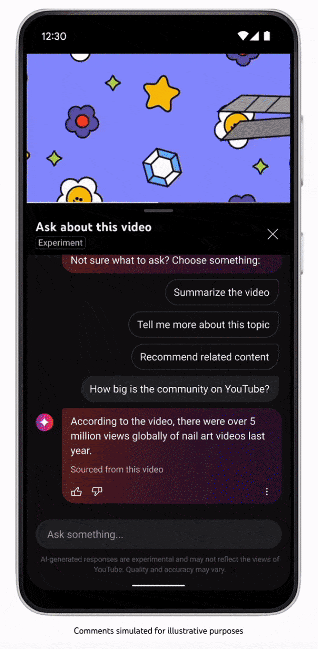 YouTube teste des outils d'IA pour trier les commentaires par sujet et un chatbot pour les vidéos-3