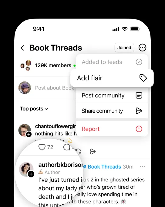 Example of Threads Flair feature