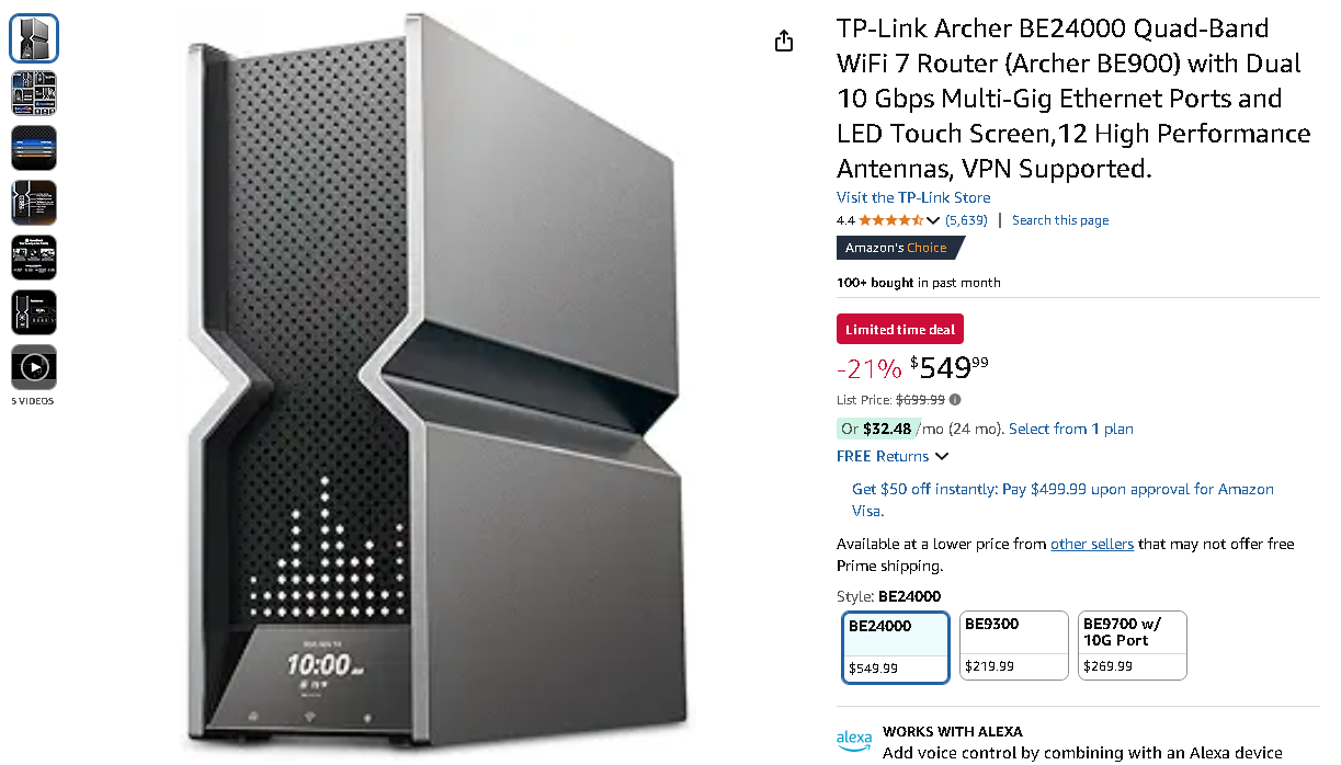 Screenshot of the TP-Link Archer BE900