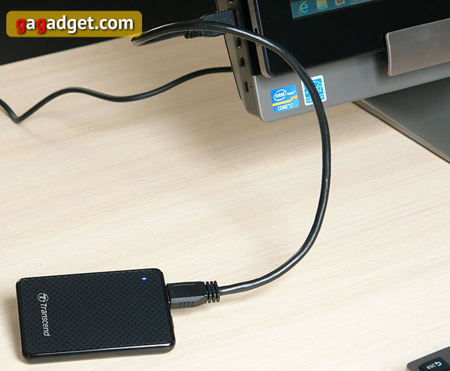 Беглый обзор внешнего SSD-накопителя Transcend ESD200-8