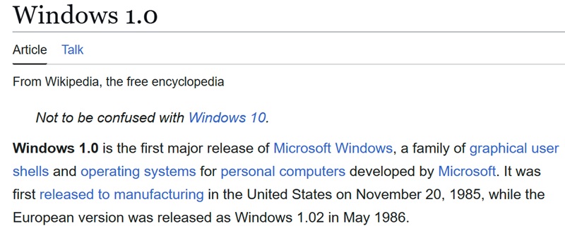 Windows 1.0 poster from Microsoft