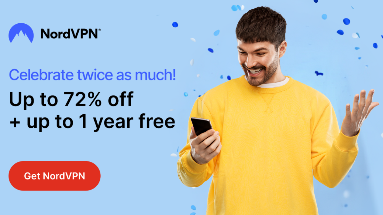NordVPN Birthday Discount Campaign Screenshot of the NordVPN page showcasing the birthday discount campaign