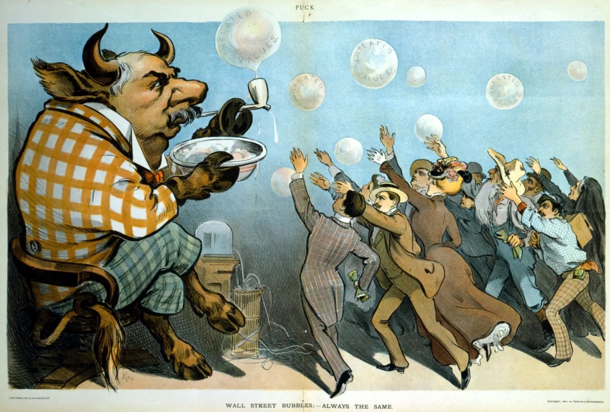 Ілюстрація бульбашки Волл-стріт - Udo J. Keppler (1901)